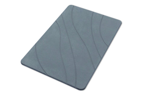 Engraved Line Pattern Quick-dry Stone Shower & Bath Mat | Dark Grey