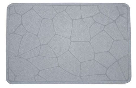 Engraved Geometric Pattern Quick-dry Stone Shower & Bath Mat | Dark Grey