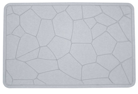 Engraved Geometric Pattern Quick-dry Stone Shower & Bath Mat | Light Grey