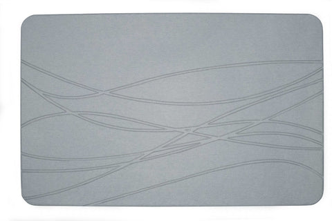 Engraved Curved Line Pattern Quick-dry Stone Shower & Bath Mat | Dark Grey