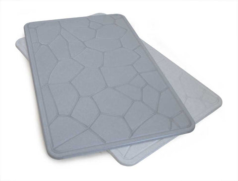 Engraved Geometric Pattern Quick-dry Stone Shower & Bath Mat | Light Grey
