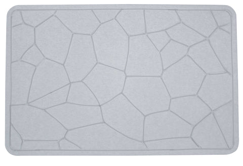 Engraved Geometric Pattern Quick-dry Stone Shower Mat | Light Grey