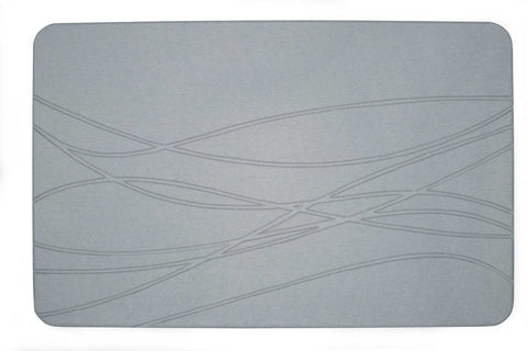 Engraved Line Pattern Quick-dry Stone Shower Mat | Dark Grey