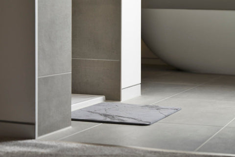 Grey Marble Bath Mat | Quick-dry Stone Shower Mat | Natural Step