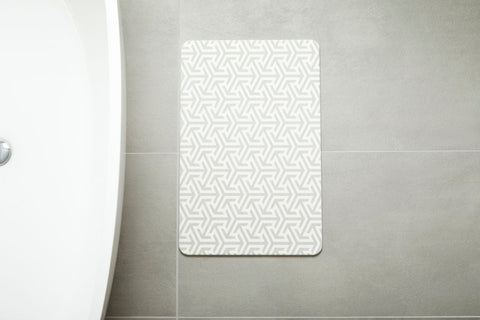 Natural Step | Quick-dry Stone Bath Mat | White/Light Grey Shower Mat
